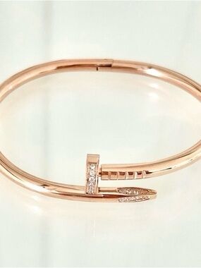 Rose Gold NAIL Bracelet Classic Model Zirconia Stones